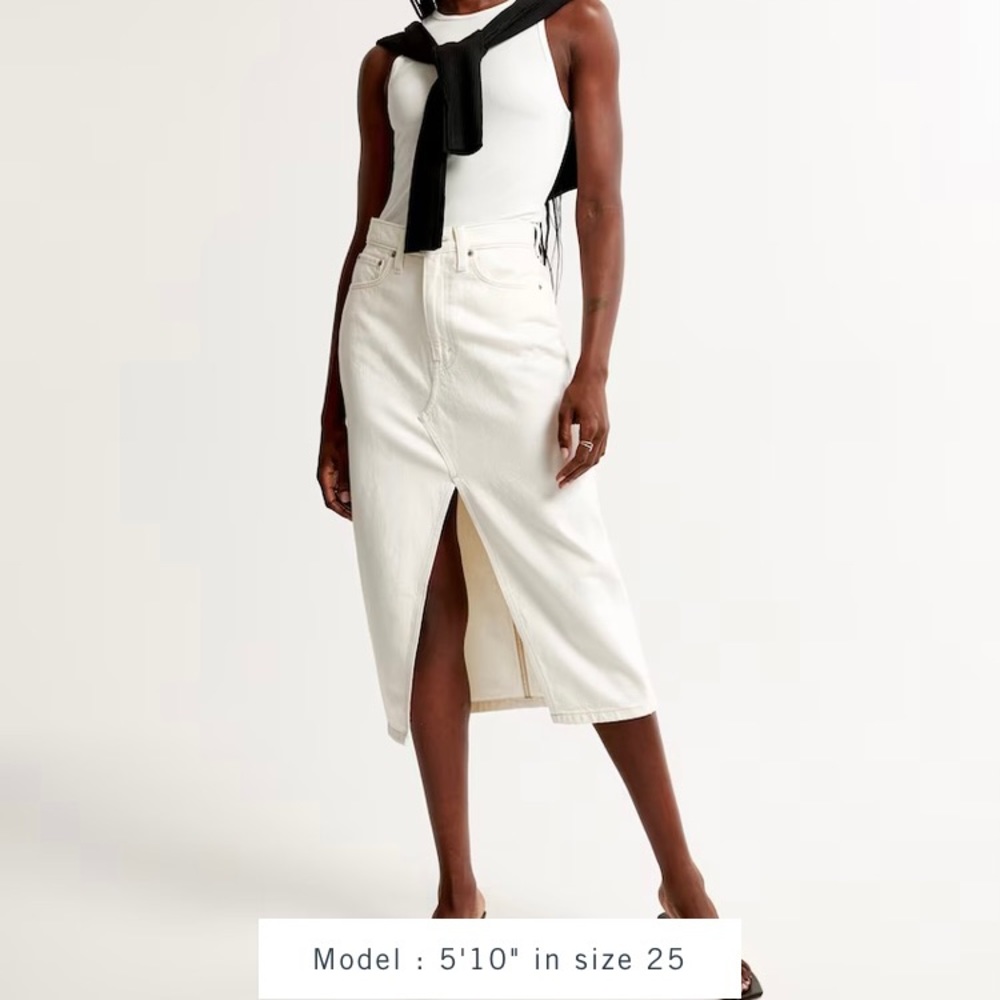 Abercrombie and Fitch Denim Midi Skirt